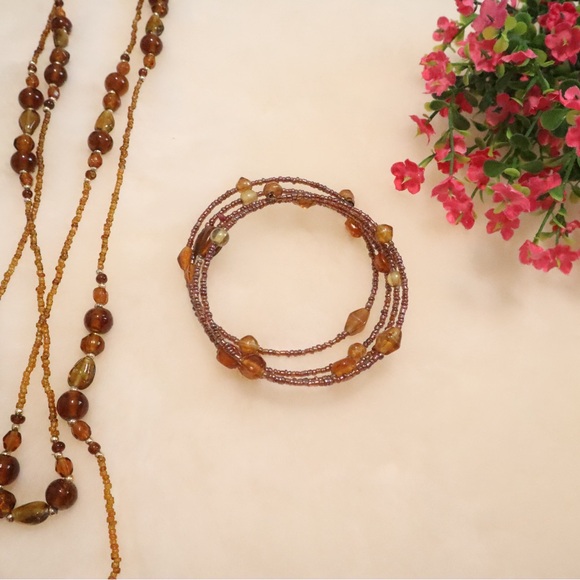 Murano Amber and Brown Beaded Bracelet - Picture 3 of 3